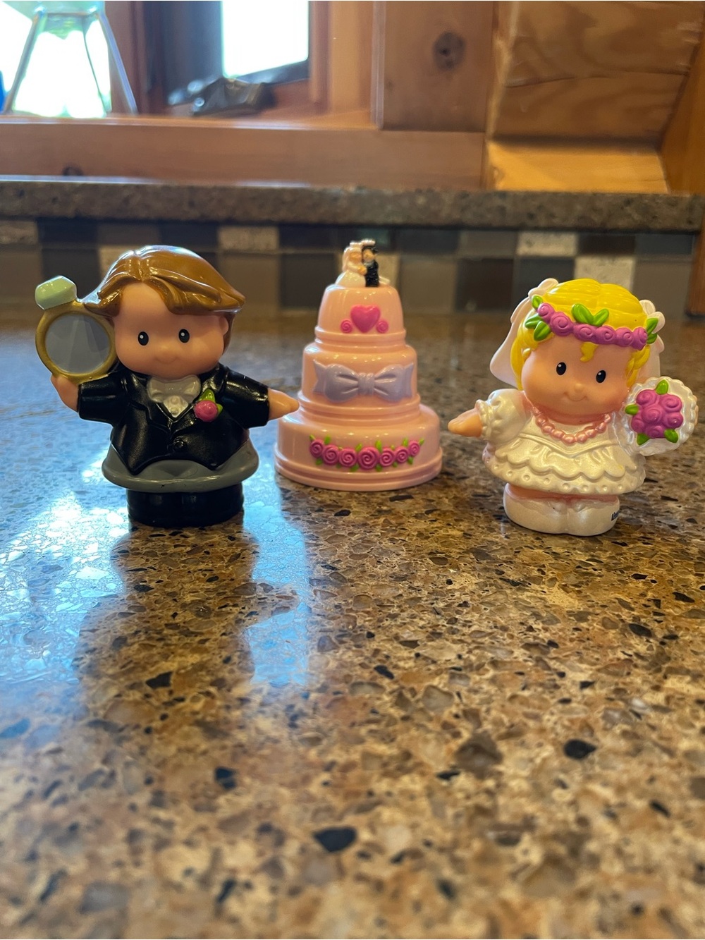 Fisher-Price Little People Pink & White Bride and Groom Wedding Playset